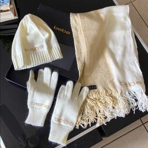 bebe scarf, beanie and mitts set CREAM